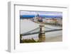 Chain Bridge across the River Danube, Budapest, Hungary, Europe-Michael Runkel-Framed Photographic Print