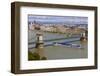 Chain Bridge across the River Danube, Budapest, Hungary, Europe-Michael Runkel-Framed Photographic Print