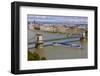 Chain Bridge across the River Danube, Budapest, Hungary, Europe-Michael Runkel-Framed Photographic Print