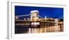 Chain Bridge and Buda Castle at Night, UNESCO World Heritage Site, Budapest, Hungary, Europe-Ben Pipe-Framed Photographic Print