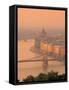 Chain Bridge and Danube River, Budapest, Hungary-Jon Arnold-Framed Stretched Canvas