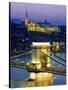 Chain Bridge and Danube River, Budapest, Hungary-Doug Pearson-Stretched Canvas