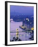 Chain Bridge and Danude, Budapest, Hungary-Jon Arnold-Framed Photographic Print