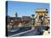 Chain Bridge and Royal Palace on Castle Hill, Budapest, Hungary-Doug Pearson-Stretched Canvas