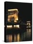 Chain Bridge (At Night), Budapest, Hungary-Peter Thompson-Stretched Canvas