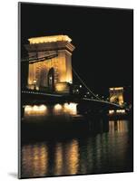 Chain Bridge (At Night), Budapest, Hungary-Peter Thompson-Mounted Photographic Print