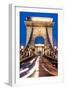 Chain Bridge at Night, UNESCO World Heritage Site, Budapest, Hungary, Europe-Ben Pipe-Framed Photographic Print