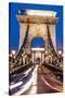 Chain Bridge at Night, UNESCO World Heritage Site, Budapest, Hungary, Europe-Ben Pipe-Stretched Canvas
