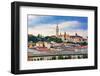 Chain Bridge, Lion Matthias Church Fisherman's Bastion, Budapest, Hungary-William Perry-Framed Photographic Print