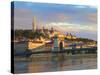 Chain Bridge, Matyas Church and Fisherman's Bastion, Budapest, Hungary-Neil Farrin-Stretched Canvas