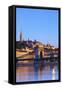 Chain Bridge, Matyas Church (Matthias Church) and Fisherman's Bastion, Budapest, Hungary, Europe-Neil Farrin-Framed Stretched Canvas