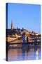 Chain Bridge, Matyas Church (Matthias Church) and Fisherman's Bastion, Budapest, Hungary, Europe-Neil Farrin-Stretched Canvas