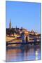 Chain Bridge, Matyas Church (Matthias Church) and Fisherman's Bastion, Budapest, Hungary, Europe-Neil Farrin-Mounted Photographic Print