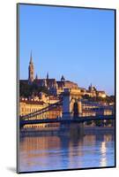 Chain Bridge, Matyas Church (Matthias Church) and Fisherman's Bastion, Budapest, Hungary, Europe-Neil Farrin-Mounted Photographic Print