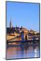 Chain Bridge, Matyas Church (Matthias Church) and Fisherman's Bastion, Budapest, Hungary, Europe-Neil Farrin-Mounted Photographic Print