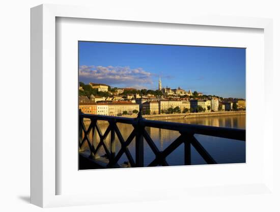Chain Bridge, Matyas Church (Matthias Church) and Fisherman's Bastion, Budapest, Hungary, Europe-Neil Farrin-Framed Photographic Print