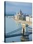 Chain Bridge over Danube River-Rudy Sulgan-Stretched Canvas