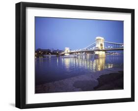 Chain Bridge Over the Danube River, Budapest, Hungary-Oliviero Olivieri-Framed Photographic Print