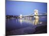 Chain Bridge Over the Danube River, Budapest, Hungary-Oliviero Olivieri-Mounted Photographic Print