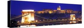 Chain Bridge, Royal Palace, Budapest, Hungary-null-Stretched Canvas