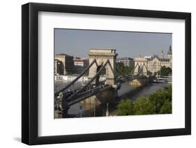 Chain Bridge Seen from Above Clark Adam Square, Budapest, Hungary, Europe-Julian Pottage-Framed Photographic Print