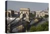 Chain Bridge Seen from Above Clark Adam Square, Budapest, Hungary, Europe-Julian Pottage-Stretched Canvas