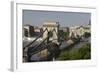 Chain Bridge Seen from Above Clark Adam Square, Budapest, Hungary, Europe-Julian Pottage-Framed Photographic Print