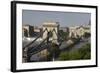 Chain Bridge Seen from Above Clark Adam Square, Budapest, Hungary, Europe-Julian Pottage-Framed Photographic Print