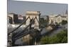 Chain Bridge Seen from Above Clark Adam Square, Budapest, Hungary, Europe-Julian Pottage-Mounted Photographic Print