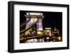 Chain Bridge, St. Stephens. Danube River Reflection, Budapest, Hungary-William Perry-Framed Photographic Print