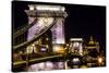 Chain Bridge, St. Stephens. Danube River Reflection, Budapest, Hungary-William Perry-Stretched Canvas
