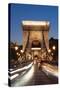 Chain Bridge (Szechenji Lanchid) at Twilight-Kimberly Walker-Stretched Canvas