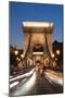 Chain Bridge (Szechenji Lanchid) at Twilight-Kimberly Walker-Mounted Photographic Print