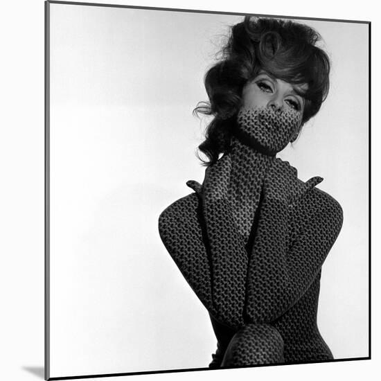 Chain Mail Projection on Model with Hands on her Neck, 1960s-John French-Mounted Giclee Print