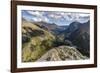 Chain of Lakes to the Many Glacier Valley from Swiftcurrent Pass area in Glacier NP, Montana-Chuck Haney-Framed Photographic Print