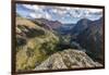 Chain of Lakes to the Many Glacier Valley from Swiftcurrent Pass area in Glacier NP, Montana-Chuck Haney-Framed Photographic Print