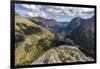 Chain of Lakes to the Many Glacier Valley from Swiftcurrent Pass area in Glacier NP, Montana-Chuck Haney-Framed Photographic Print