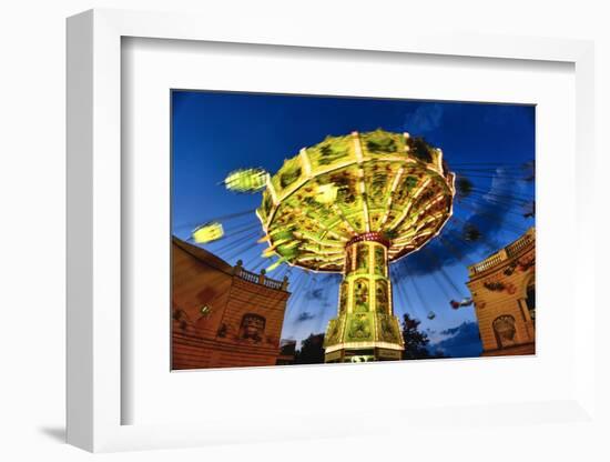 Chain Swing Ride, Prater, Vienna, Austria-George Oze-Framed Photographic Print