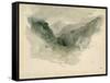 Chaîne de montagnes dans la brume-Eugene Delacroix-Framed Stretched Canvas