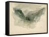 Chaîne de montagnes dans la brume-Eugene Delacroix-Framed Stretched Canvas