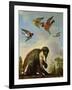 Chained Monkey in a Landscape-Melchior de Hondecoeter-Framed Premium Giclee Print