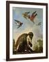 Chained Monkey in a Landscape-Melchior de Hondecoeter-Framed Giclee Print