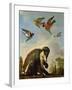 Chained Monkey in a Landscape-Melchior de Hondecoeter-Framed Giclee Print