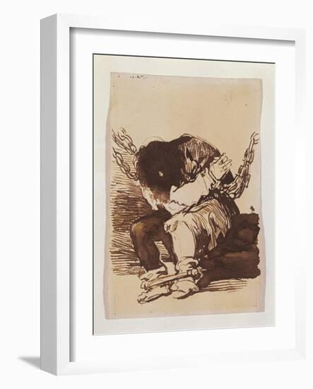 Chained Prisoner, Seated-Francisco de Goya-Framed Art Print