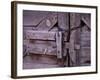 Chains and Lock on Weathered Barn Door-Mick Roessler-Framed Photographic Print