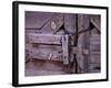 Chains and Lock on Weathered Barn Door-Mick Roessler-Framed Photographic Print