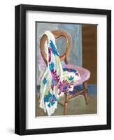 Chair and Patterned Fabric, 2000-Joan Thewsey-Framed Premium Giclee Print