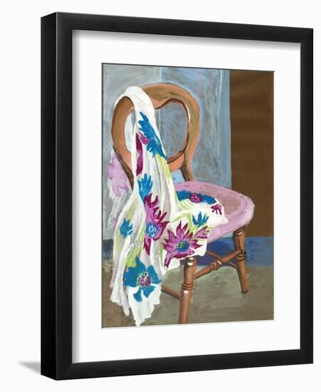 Chair and Patterned Fabric, 2000-Joan Thewsey-Framed Premium Giclee Print