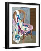 Chair and Patterned Fabric, 2000-Joan Thewsey-Framed Giclee Print