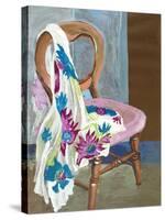 Chair and Patterned Fabric, 2000-Joan Thewsey-Stretched Canvas